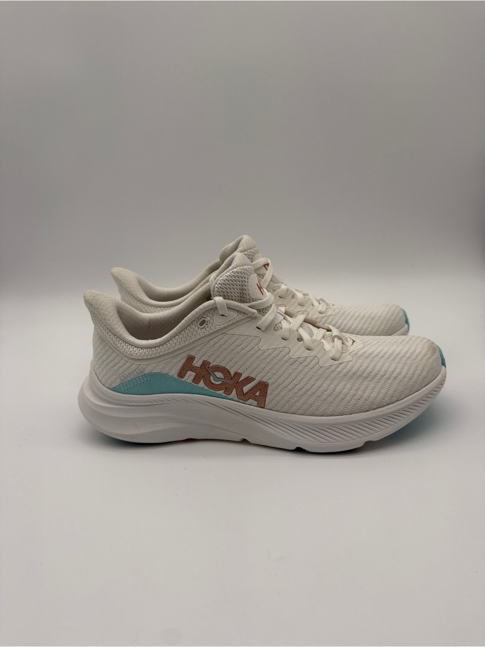 HOKA ONE ONE Solimar Running Shoes Women’s 10.5 White Teal Lightweight Sneakers - Picture 6 of 9